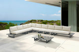 Maldives Cream Water Resistant Fabric Outdoor Patio Modular Sectional 338Cream-Sec4B Meridian Furniture