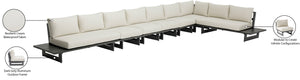 Maldives Cream Water Resistant Fabric Outdoor Patio Modular Sectional 338Cream-Sec4C Meridian Furniture