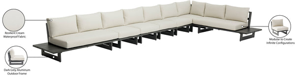 Maldives Cream Water Resistant Fabric Outdoor Patio Modular Sectional 338Cream-Sec4C Meridian Furniture