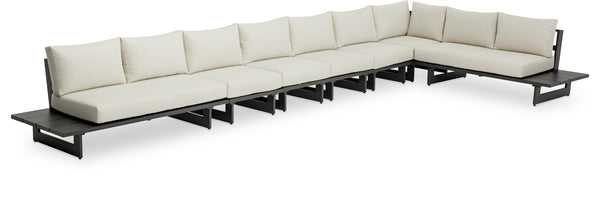 Maldives Cream Water Resistant Fabric Outdoor Patio Modular Sectional 338Cream-Sec4C Meridian Furniture