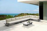 Maldives Cream Water Resistant Fabric Outdoor Patio Modular Sectional 338Cream-Sec4C Meridian Furniture