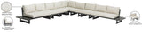 Maldives Cream Water Resistant Fabric Outdoor Patio Modular Sectional 338Cream-Sec4E Meridian Furniture