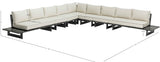 Maldives Cream Water Resistant Fabric Outdoor Patio Modular Sectional 338Cream-Sec4E Meridian Furniture