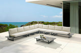 Maldives Cream Water Resistant Fabric Outdoor Patio Modular Sectional 338Cream-Sec4E Meridian Furniture