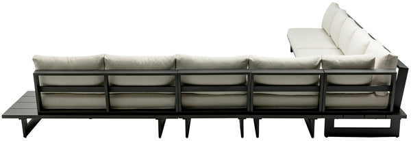 Maldives Cream Water Resistant Fabric Outdoor Patio Modular Sectional 338Cream-Sec4E Meridian Furniture