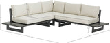 Maldives Cream Water Resistant Fabric Outdoor Patio Sectional 338Cream-Sectional Meridian Furniture