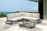 Maldives Cream Water Resistant Fabric Outdoor Patio Sectional 338Cream-Sectional Meridian Furniture