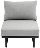 Maldives Grey Water Resistant Fabric Outdoor Patio Armless Chair 338Grey-Armless Meridian Furniture