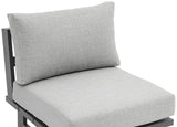 Maldives Grey Water Resistant Fabric Outdoor Patio Armless Chair 338Grey-Armless Meridian Furniture