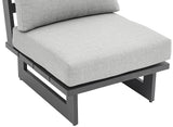 Maldives Grey Water Resistant Fabric Outdoor Patio Armless Chair 338Grey-Armless Meridian Furniture