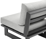 Maldives Grey Water Resistant Fabric Outdoor Patio Armless Chair 338Grey-Armless Meridian Furniture