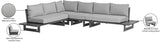 Maldives Grey Water Resistant Fabric Outdoor Patio Modular Sectional 338Grey-Sec1A Meridian Furniture