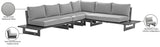 Maldives Grey Water Resistant Fabric Outdoor Patio Modular Sectional 338Grey-Sec1B Meridian Furniture