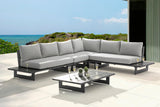 Maldives Grey Water Resistant Fabric Outdoor Patio Modular Sectional 338Grey-Sec1B Meridian Furniture