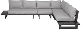 Maldives Grey Water Resistant Fabric Outdoor Patio Modular Sectional 338Grey-Sec1B Meridian Furniture