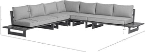 Maldives Grey Water Resistant Fabric Outdoor Patio Modular Sectional 338Grey-Sec2A Meridian Furniture
