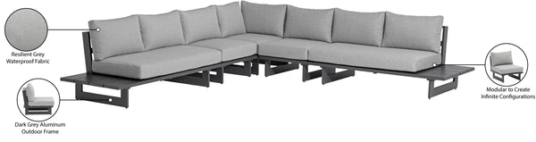 Maldives Grey Water Resistant Fabric Outdoor Patio Modular Sectional 338Grey-Sec2A Meridian Furniture
