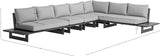 Maldives Grey Water Resistant Fabric Outdoor Patio Modular Sectional 338Grey-Sec2B Meridian Furniture