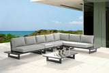 Maldives Grey Water Resistant Fabric Outdoor Patio Modular Sectional 338Grey-Sec2B Meridian Furniture