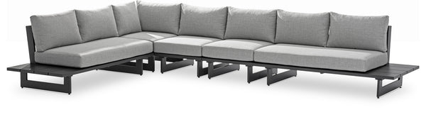 Maldives Grey Water Resistant Fabric Outdoor Patio Modular Sectional 338Grey-Sec2C Meridian Furniture