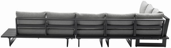 Maldives Grey Water Resistant Fabric Outdoor Patio Modular Sectional 338Grey-Sec2C Meridian Furniture