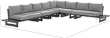 Maldives Grey Water Resistant Fabric Outdoor Patio Modular Sectional 338Grey-Sec3A Meridian Furniture