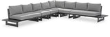 Maldives Grey Water Resistant Fabric Outdoor Patio Modular Sectional 338Grey-Sec3A Meridian Furniture