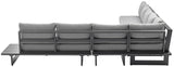 Maldives Grey Water Resistant Fabric Outdoor Patio Modular Sectional 338Grey-Sec3A Meridian Furniture