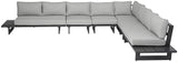 Maldives Grey Water Resistant Fabric Outdoor Patio Modular Sectional 338Grey-Sec3A Meridian Furniture