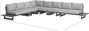 Maldives Grey Water Resistant Fabric Outdoor Patio Modular Sectional 338Grey-Sec3B Meridian Furniture