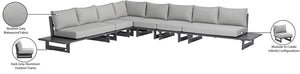 Maldives Grey Water Resistant Fabric Outdoor Patio Modular Sectional 338Grey-Sec3B Meridian Furniture