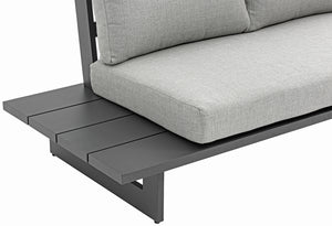 Maldives Grey Water Resistant Fabric Outdoor Patio Modular Sectional 338Grey-Sec3B Meridian Furniture