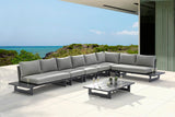 Maldives Grey Water Resistant Fabric Outdoor Patio Modular Sectional 338Grey-Sec3C Meridian Furniture