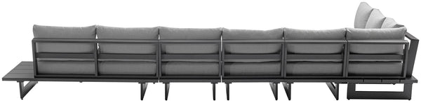 Maldives Grey Water Resistant Fabric Outdoor Patio Modular Sectional 338Grey-Sec3D Meridian Furniture