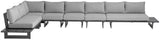 Maldives Grey Water Resistant Fabric Outdoor Patio Modular Sectional 338Grey-Sec3D Meridian Furniture