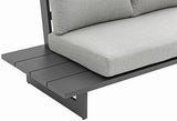 Maldives Grey Water Resistant Fabric Outdoor Patio Modular Sectional 338Grey-Sec3D Meridian Furniture