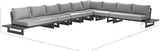 Maldives Grey Water Resistant Fabric Outdoor Patio Modular Sectional 338Grey-Sec4A Meridian Furniture