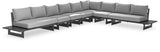 Maldives Grey Water Resistant Fabric Outdoor Patio Modular Sectional 338Grey-Sec4A Meridian Furniture