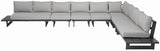 Maldives Grey Water Resistant Fabric Outdoor Patio Modular Sectional 338Grey-Sec4A Meridian Furniture