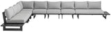 Maldives Grey Water Resistant Fabric Outdoor Patio Modular Sectional 338Grey-Sec4B Meridian Furniture