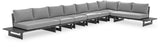 Maldives Grey Water Resistant Fabric Outdoor Patio Modular Sectional 338Grey-Sec4C Meridian Furniture