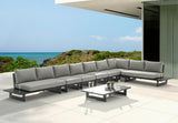 Maldives Grey Water Resistant Fabric Outdoor Patio Modular Sectional 338Grey-Sec4C Meridian Furniture