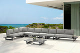 Maldives Grey Water Resistant Fabric Outdoor Patio Modular Sectional 338Grey-Sec4D Meridian Furniture