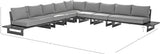 Maldives Grey Water Resistant Fabric Outdoor Patio Modular Sectional 338Grey-Sec4E Meridian Furniture