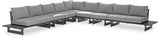 Maldives Grey Water Resistant Fabric Outdoor Patio Modular Sectional 338Grey-Sec4E Meridian Furniture