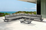 Maldives Grey Water Resistant Fabric Outdoor Patio Modular Sectional 338Grey-Sec4E Meridian Furniture