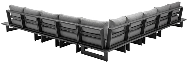 Maldives Grey Water Resistant Fabric Outdoor Patio Modular Sectional 338Grey-Sec4E Meridian Furniture