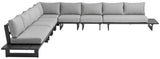 Maldives Grey Water Resistant Fabric Outdoor Patio Modular Sectional 338Grey-Sec4E Meridian Furniture