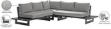 Maldives Grey Water Resistant Fabric Outdoor Patio Sectional 338Grey-Sectional Meridian Furniture