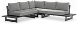 Maldives Grey Water Resistant Fabric Outdoor Patio Sectional 338Grey-Sectional Meridian Furniture